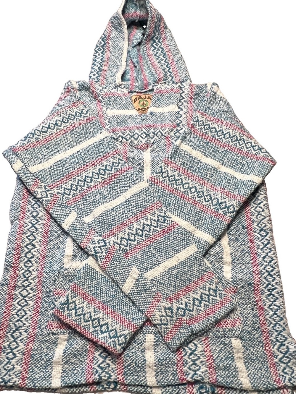 Baja-Style Hooded Pullover Sweatshirt - S